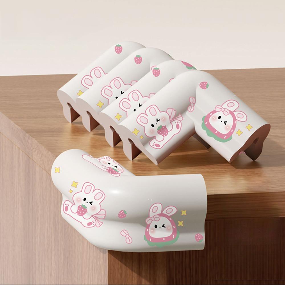 

5Pcs Self-adhesive Anti Collision Cushion Cartoon Pattern Wall Corner Protector Children Grey Rabbit