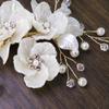 Pearl Rhinestone Flower Wedding Hair Clip Hair Accessories For Women Beaded Hairpin Hair Ornaments Jewelry Bridal Headpiece