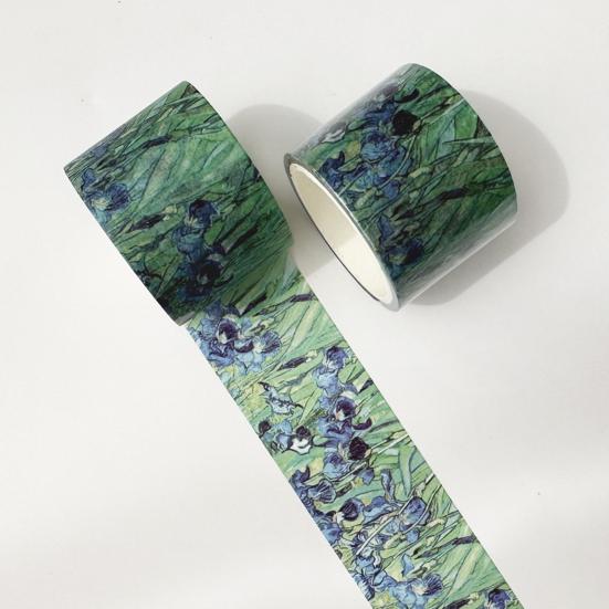 Scrapbooking Washi Tape Tape, Oil Painting Decorative Masking Artist Patterns Adhesive Flowing Pattern for DIY Crafts, Junk Journal, Gift Wrapping,
