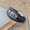 New Design Tree of Life Men's Leather Bracelet Stainless Steel Irregular Accessories Punk Bangles Charm Jewelry Gift