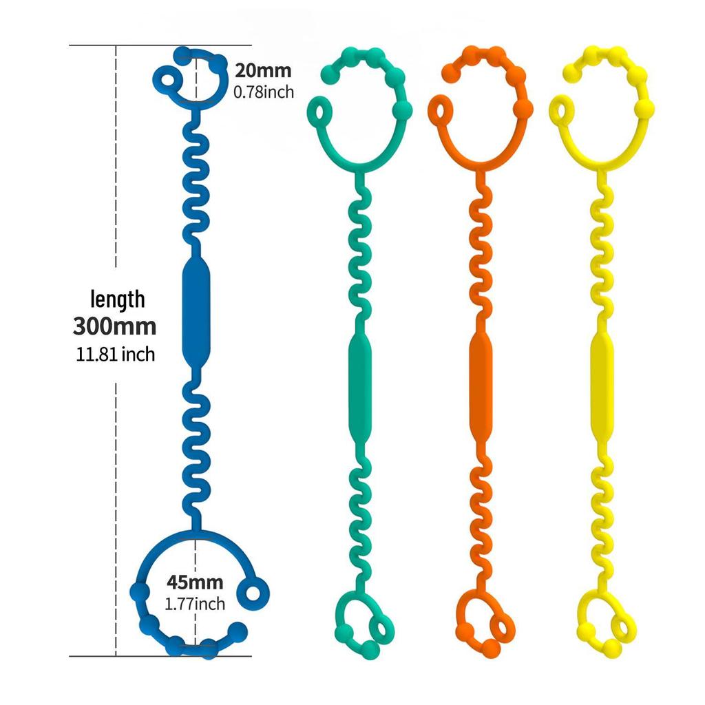 Colorful Silicone Baby Teether & Pacifier Anti-Drop Chain
