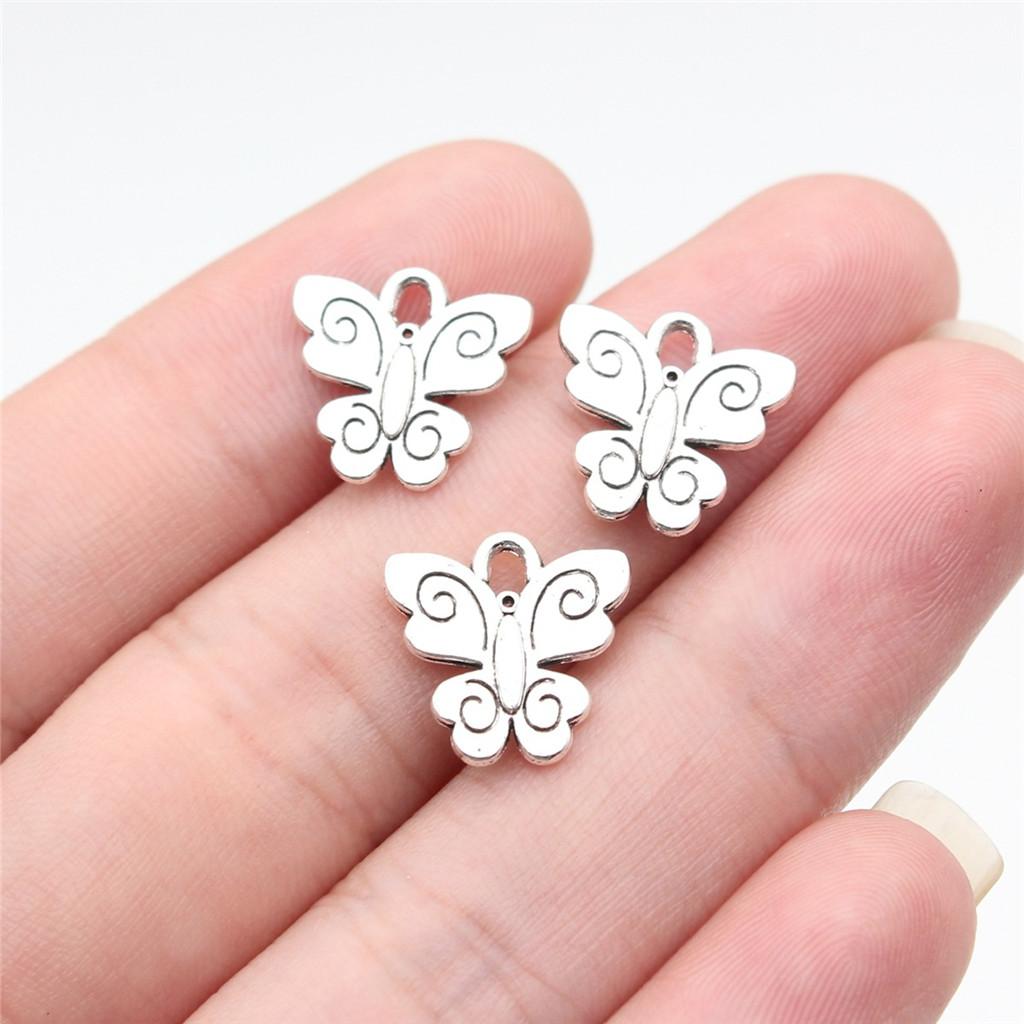 Charms Small Butterfly Pendants Wedding Jewelry Findings ZC114