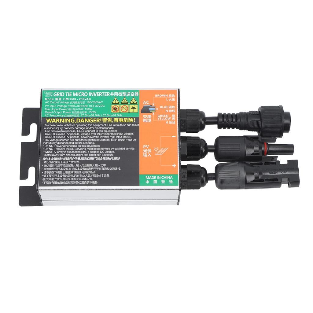 150W Micro Inverter Waterproof Aluminum Alloy Solar Grid Tie Sine Wave Microinverter for Household