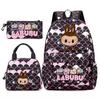 3Pcs/set Backpack for Girl School Teen Student Knapsack Women Rucksack with Lunch Bags Pencil Bag Fish Scale Style Bags