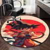 1pc Dragon Ball Z Goku Anime Cartoon Design Round Carpet Office Chair Mat Non-Slip Rug for Home Decor