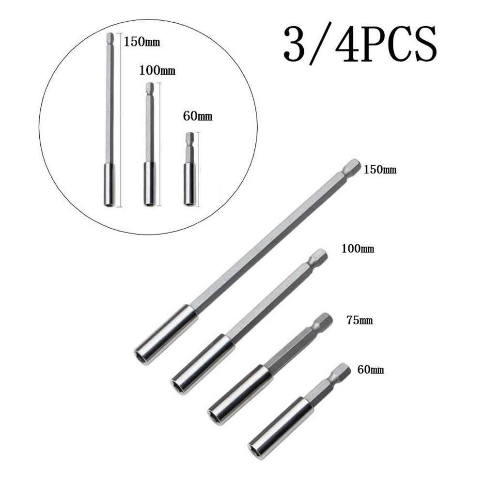 Magnetic Bit Holder Set 60/75/100/150mm Extension Rod 1/4\" Hex Shank Set