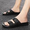 Fashion Women Lightweight Buckle Decor Fastener Large Size 45 46 Sport Sandals Sporty Black Fabric Sandals Summer Men Shoes
