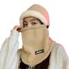 Hat Women'S Winter Scarf Integrated Electric Vehicle Day Riding Warm Artifact Windproof And Cold Proof