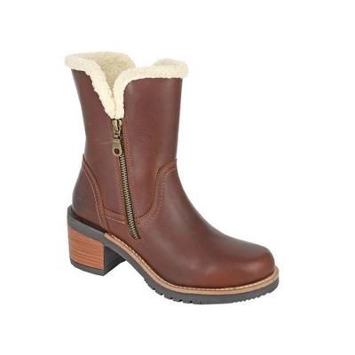 Damen-/Damen-Stiefeletten aus Leder mit Doppelreißverschluss