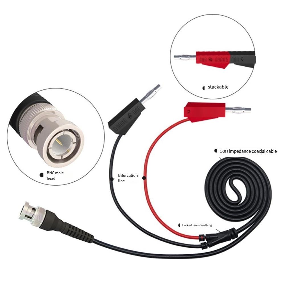 BNC to Dual Banana Hole Test Leads Cable for Lab and Industrial Applications