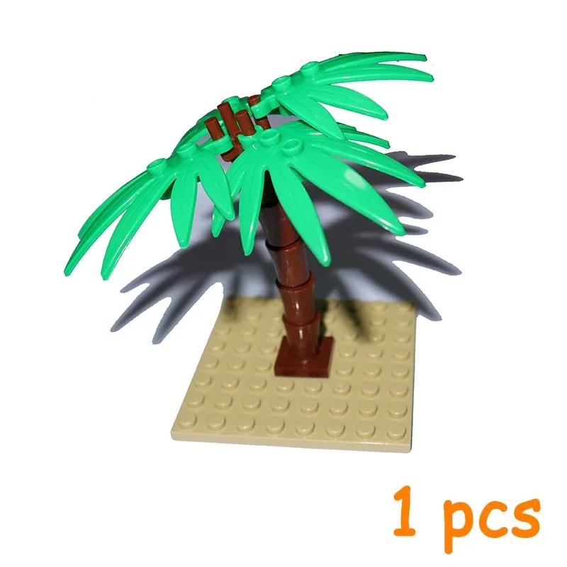 MOC Construction Bricks City Street Potted Plants Tree Stem Grass Flower Pot House Garden Accessories Blocks 6064 30176 30239 4727