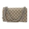 Gucci Dionysus Tiger Head Diamond Buckle GG Monogram Canvas And Leather Flap Chain Shoulder Bag Women Shoulder Bag Ebony Beige 499623-92TJN-8677