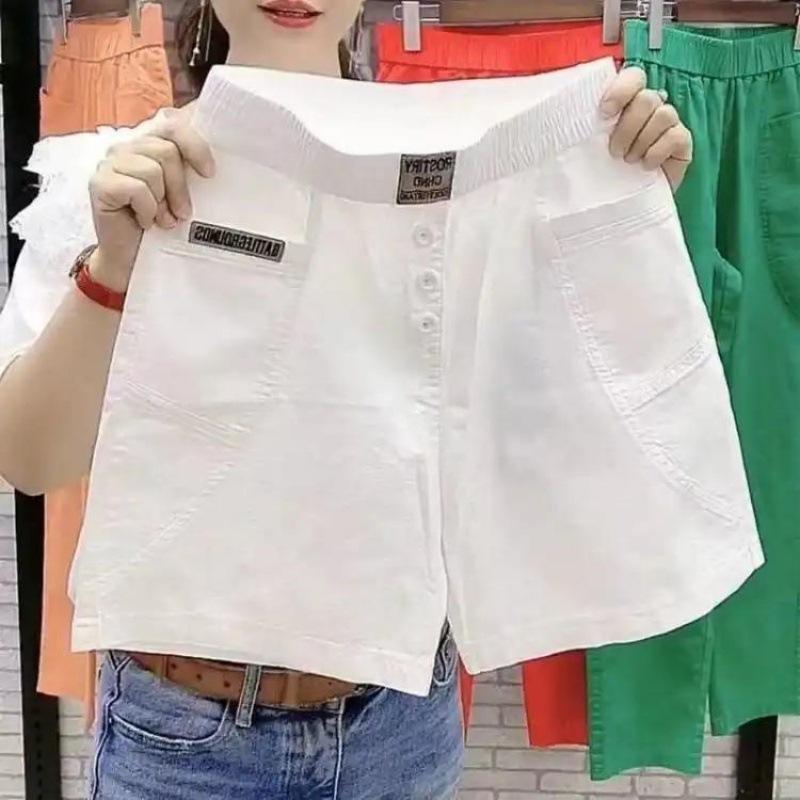 

Women s Pure Cotton High-Waisted Summer Shorts, Loose-Fit, Straight Leg, Slimming, Versatile, Casual Hot Pants XL
