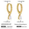 Wanxing 18K Gold Water Drop Zirconia Earrings - Elegant, Versatile Light Luxury Style.