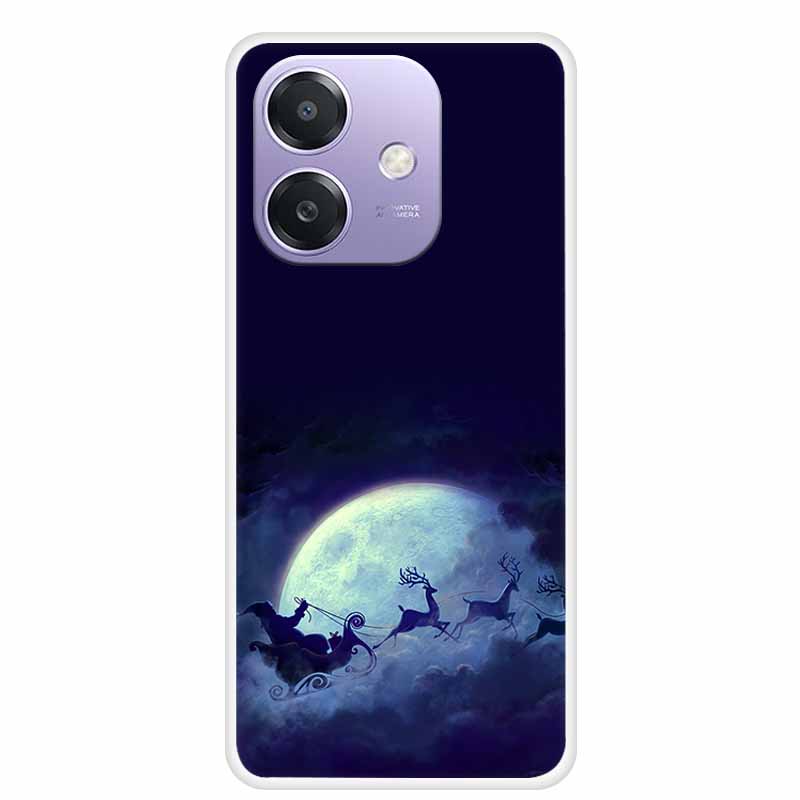Christmas Phone Cases for OPPO A3 A3x 4G 5G Case Transparent Snowman Soft Santa Claus Silicone Back For A3 A3x TPU Clear Cases