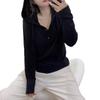 Women's Velvet Hooded Long-Sleeve Slimming T-Shirt for Spring/Autumn - Flaw-Hiding Plus Size Base Layer