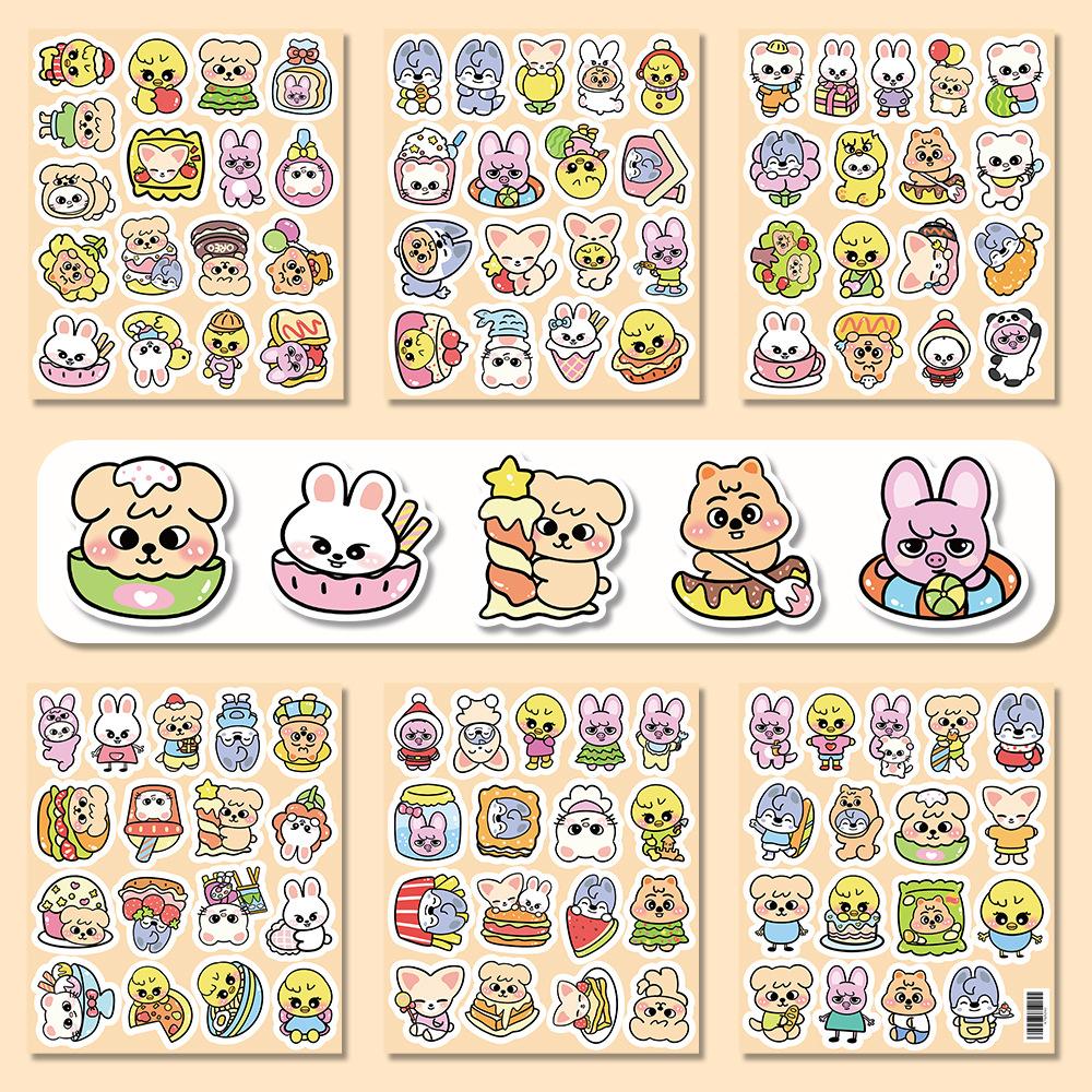 102 Skzoo Pcs Non Repeat Cute Cartoon Animal Head Emoji Stickers For Journal Diary Scrapbook K Pop Fans Craft Decor