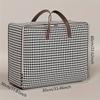 Large Capacity Houndstooth Foldable Travel Bag - Quilt & Clothes Storage for Moving & Home Organization