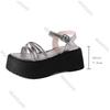 Fashion Roman Sandals Women's 2025 New Summer Thick Bottom Cross Strap Platform Sandal Casual High Heels Solid Heeled Sandals for Women