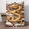 Golden Dragon Relief with Clouds  Print Adult Children Warm Blankets Home Travel Car Soft Comfortable Suitable for All Seasons