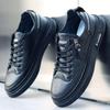 Men's White Plus Velvet Black Skateboard Shoes - Fashionable Autumn Casual Sneakers