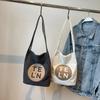 Cross-border New Letter Large-capacity Canvas Bag Women's Niche Fashion Shoulder Messenger Student Casual Tote Bag
