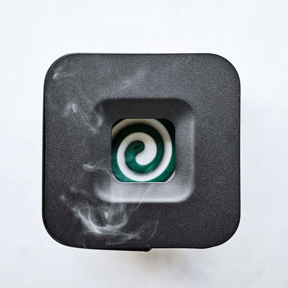 Yamazaki Tower Mosquito Coil Storage 16cm W X D X 14cm H Lid and 5752 Pot, Square, Black, Approx. 15.5cm (including Handle),