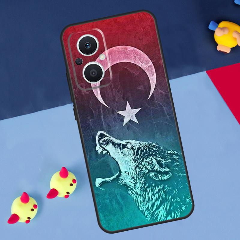 Turk Wolf Turkey Flag For OPPO Reno 12F 13F 14F 11F 10 11 12 13 14 Pro 8T 7 8 Lite OPPO Find X9 X8 X6 X5 Pro Case