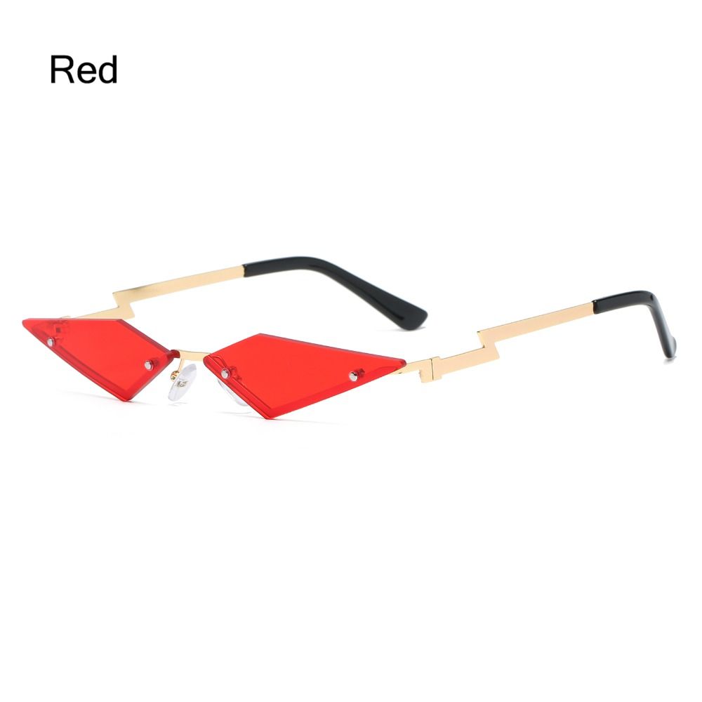 Metal Frame Lozenge Sunglasses Rimless Halloween Eyeglasses Polygon Sun Glasses  for Women & Men