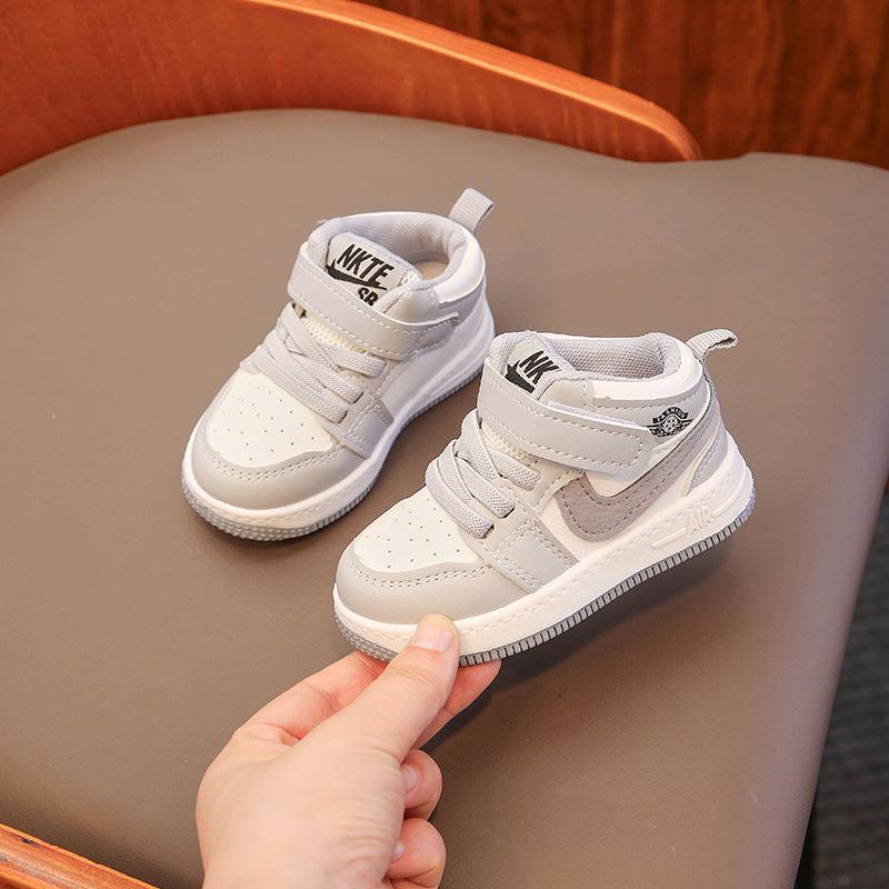 Boys' mid-top sneakers Spring and Autumn new children's shadow gray single shoes children's baby board shoes girls' shoes