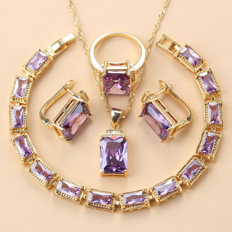 Arab Gold Color Jewelry Sets Dubai Bridal Wedding Costume Black Zirconia Bracelet Clip Earrings African Necklace Sets For Women