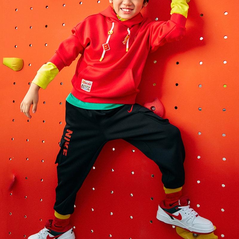 Nike Knitted Sports Pants Sportswear New Year Collection Workwear Tapered Comfort Kids pants Black IH0978-010