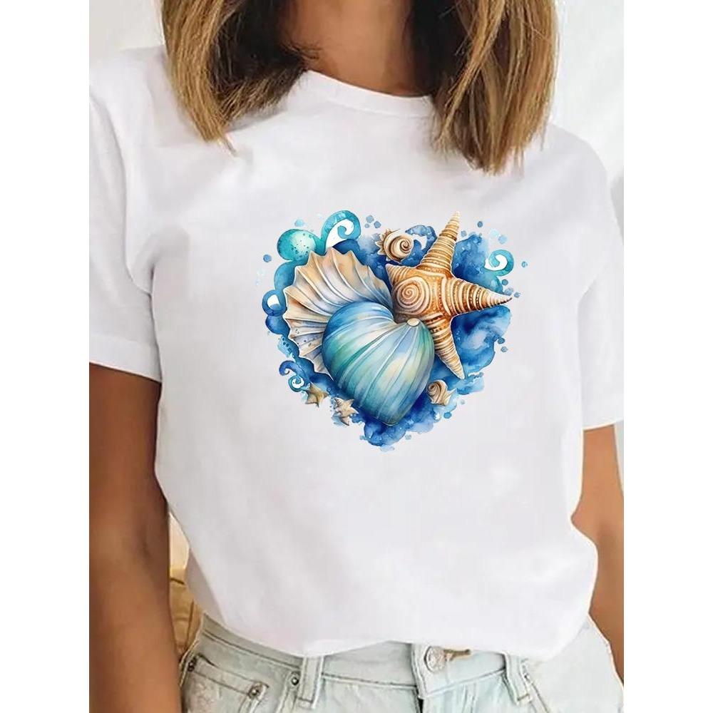 Fashion Graphic Tee Sweet Trend Flower Cute Clothes Clothing for Women Female Casual Top Print T-shirts