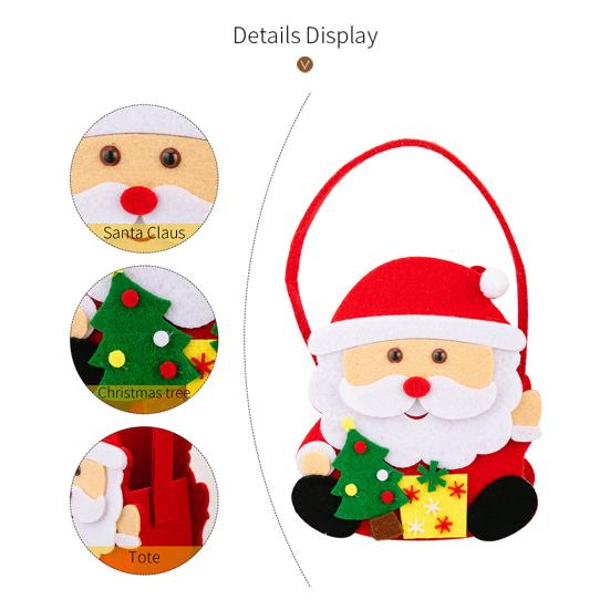 Christmas Gift Bags with Handles Santa Reindeer Snowman Goody Bag Thick Holiday-themed Gift Pouch for Candy Apples Toys