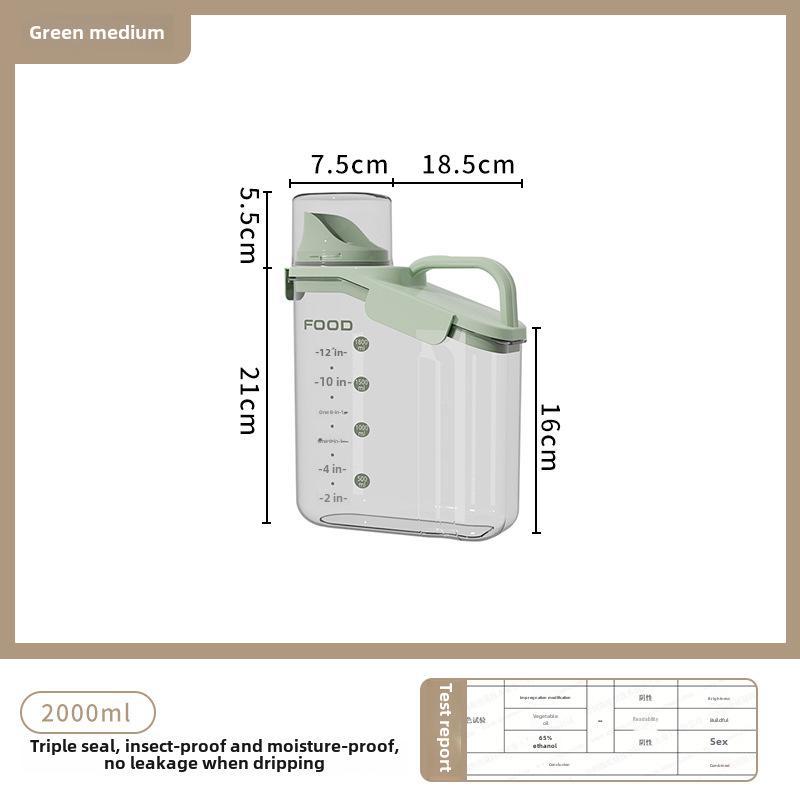 Large Transparent Moisture-Proof Grain Jar with Lid for Fresh-Keeping In Kitchen