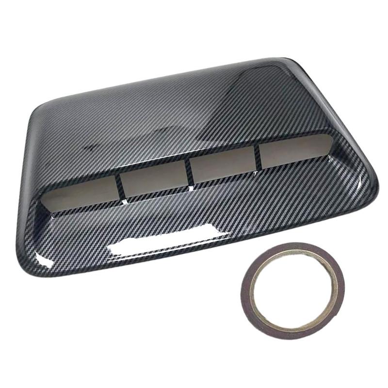 New Universal Car Air Flow Intake Hood Scoop Vent Bonnet Decorative Cover Moulding Decor Trim Carbon Fiber Style ABS Plastic