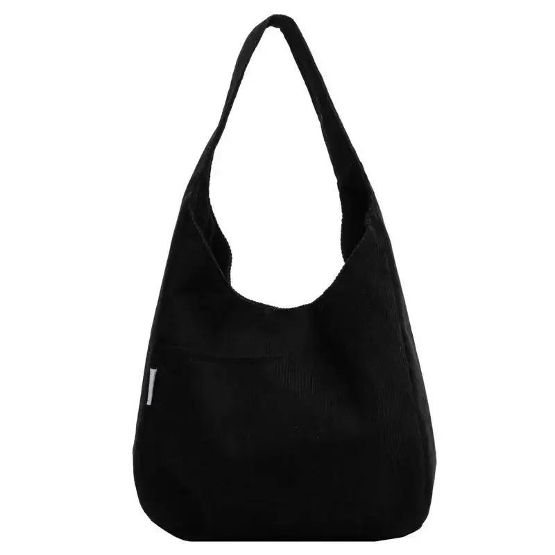 Leinwand Schulter Damen Einkaufstasche Cord Einfache Casual Große Kapazität Designer Handtaschen Für Frauen Reisen Solide Shopper Tasche