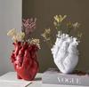 Creative Simulation Heart Shaped Vase, Flower Pot, Resin Jewelry Crafts,Creative Home Desktop Flower Arrangement Decoration Vase