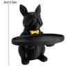 9cm French Bulldog Statue Tray Organizer For Keys Candy Jewelry Earrings Modern Art Dining Table Decor For Entryway Coffee Table