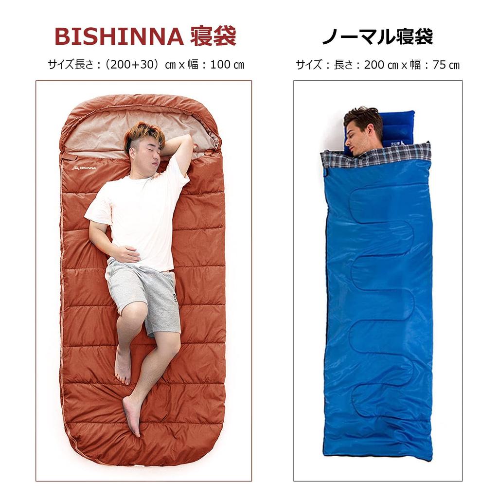 BISINNA Wide Sleeping Sleeping in a For Easy to Soft to the Width 100cm x Depth Temperature Baby Bag, Envelope-type, Washable, Camping,