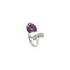 Sweet Heart Bow Horseshoe Ring & Pink Heart C-Shaped Spiral Earrings