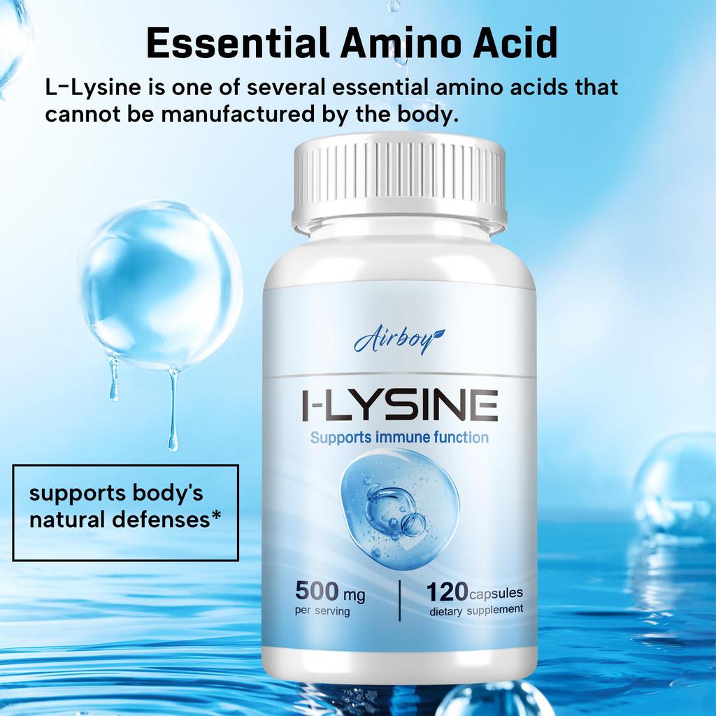 L-Lysine Capsules 500mg-Support Healthy Connective Tissue and Calcium Absorption