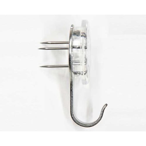 Daiichi Steel Industry (Markey) Three-Pin Hooks for Drywall, Plywood, and Wood, Clear, Pack of 2, Weight Capacity: 7kg