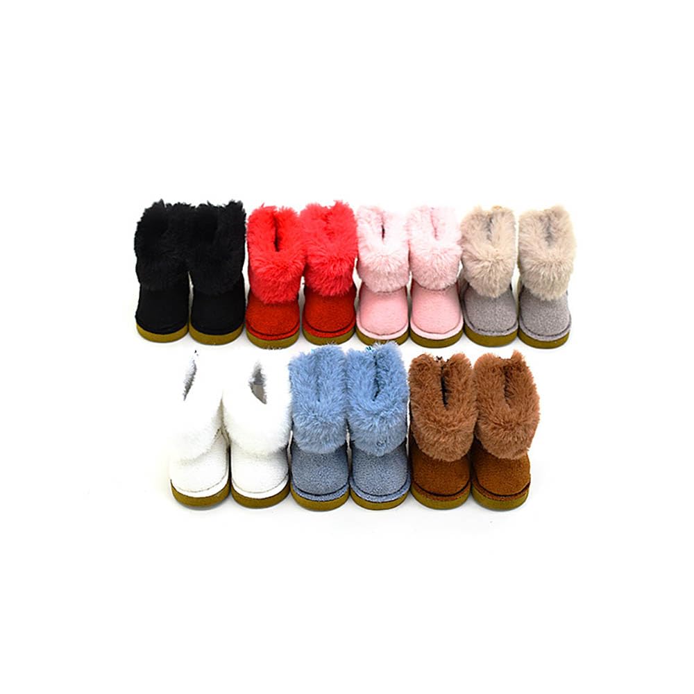 niannyyhouse 20cm Plush Snow Boots 16 BJD 30cm Jointed Doll Shoes Length approx. 5.2cm Dress-up Accessories (a-3)