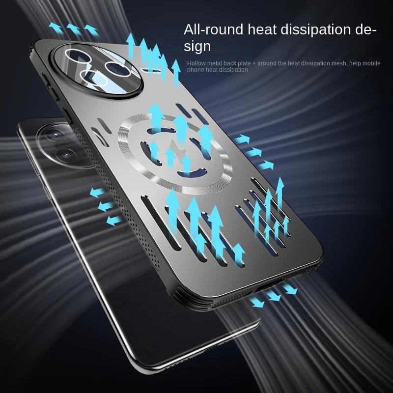 Metal Heat Dissipation Magnetic Shockproof Case For POCO F7 Pro F7 Ultra Magsafe Aluminium Alloy Bumper Hard Cover
