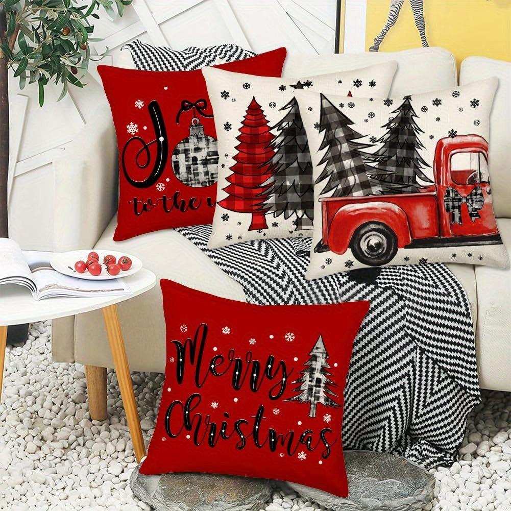 Christmas decoration pillow cover Merry Christmas Christmas tree Car pattern living room sofa cushion cover home room decoration
