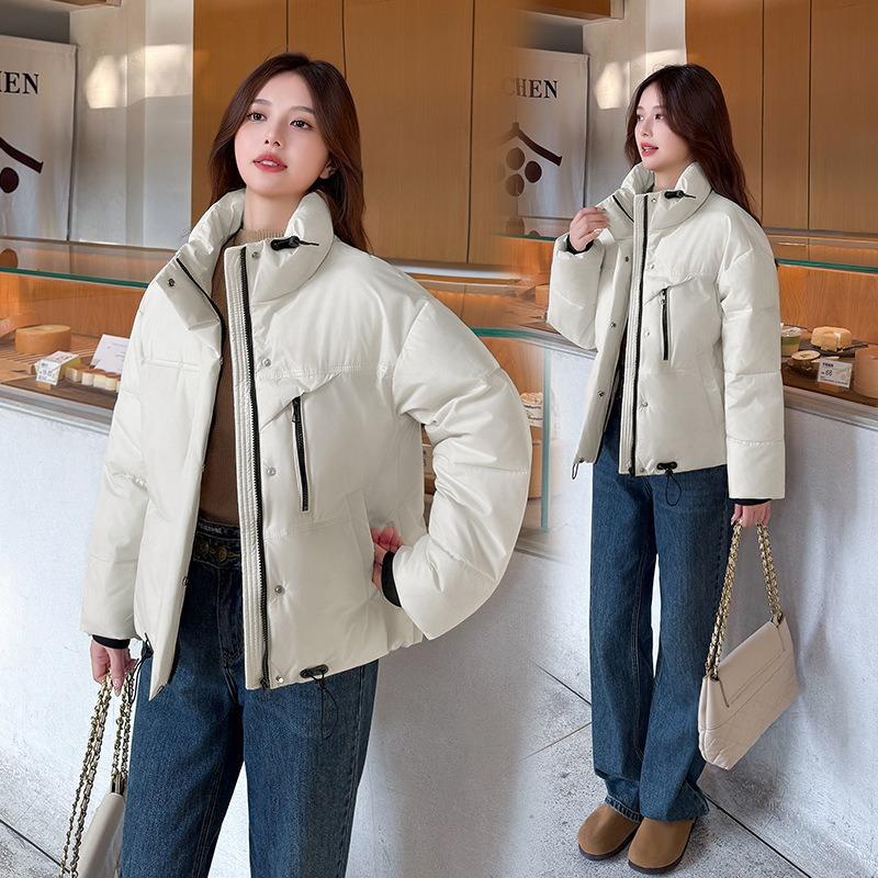 Padded women's short stand-up collar loose casual padded jacket Korean version of small winter new