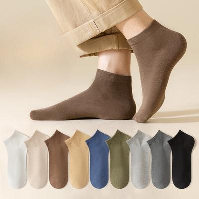 Herren Sommer Dünner Stil Trend All Match Reine Farbe Nahtlose Anti Pilling Kurze Baumwollsocken