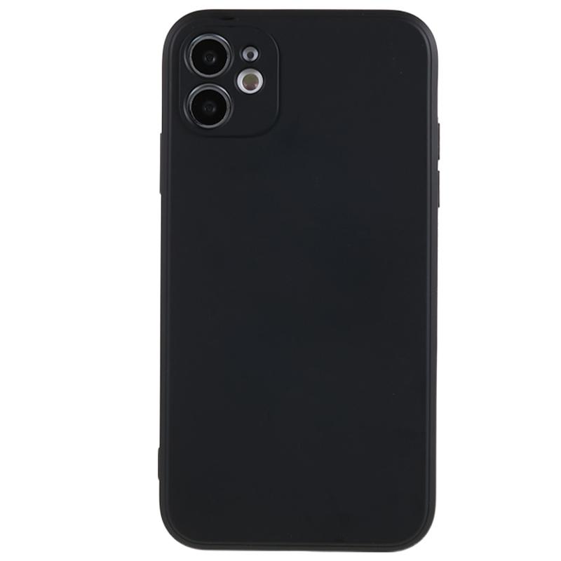 For iPhone 11 Soft TPU Rubberized Cover Fiber Lining Cushion Anti-Scratch Phone Case