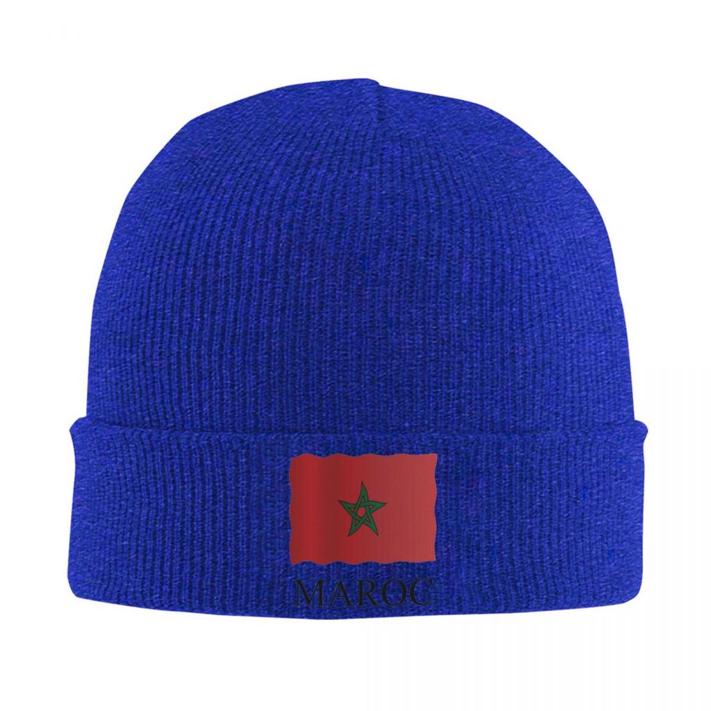 Gorro de Punto Cálido con Bandera de Marruecos Gorro de Punto para Invierno Gorros Calavera Gorros Hip Hop para Unisex